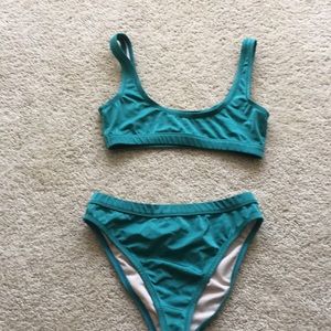 High Waisted Emerald Green Bikini